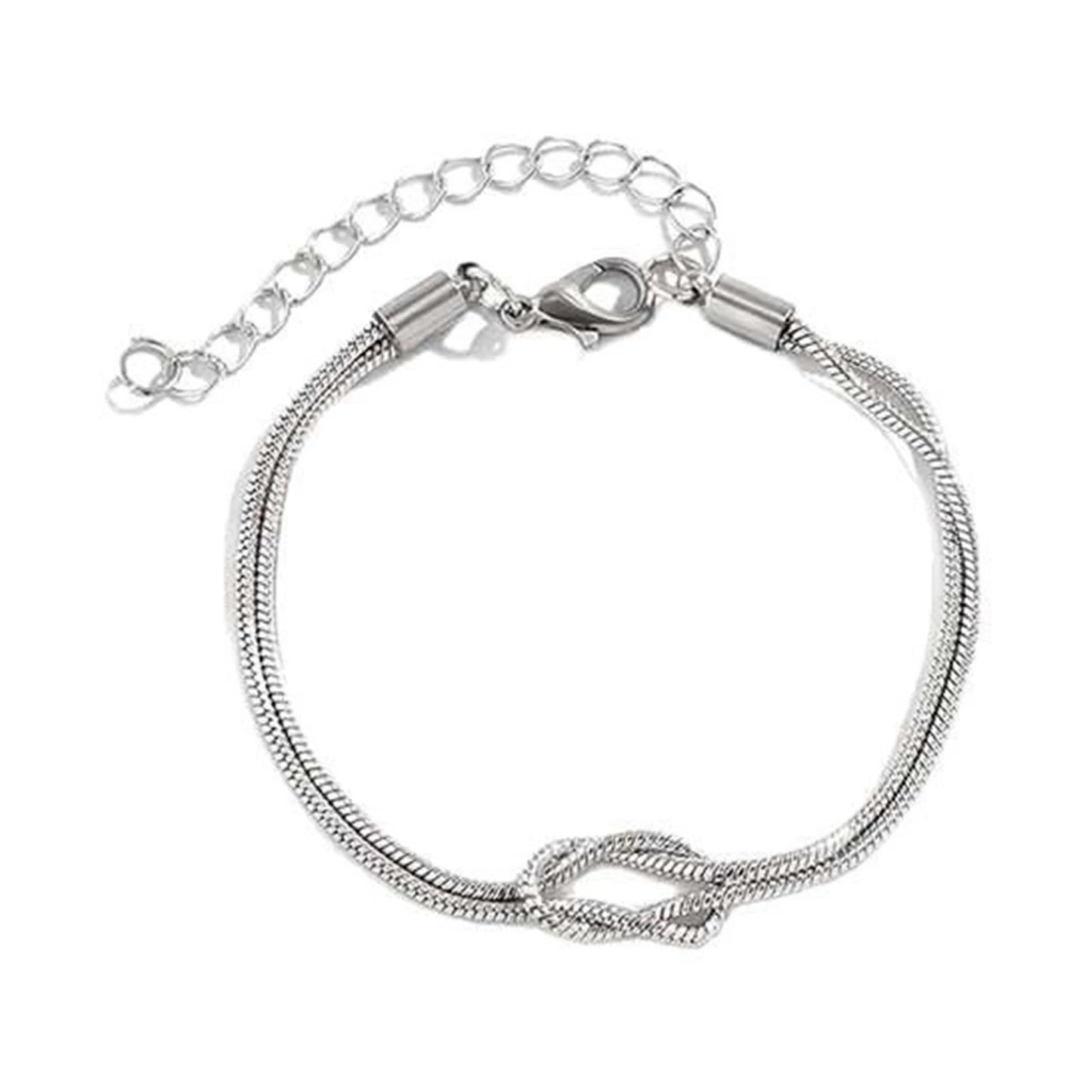 Love Knot Bracelets Gold Plated Dainty Snake Chain Couple Friendship Bracelet for Jewelry Gifts