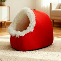 Pet House for Small Dog Cat Bed House Portable Enclosed Plush Pet Kitten Nest Winter Warm Soft Pet Cave Kennel Deep Sleep Sofa