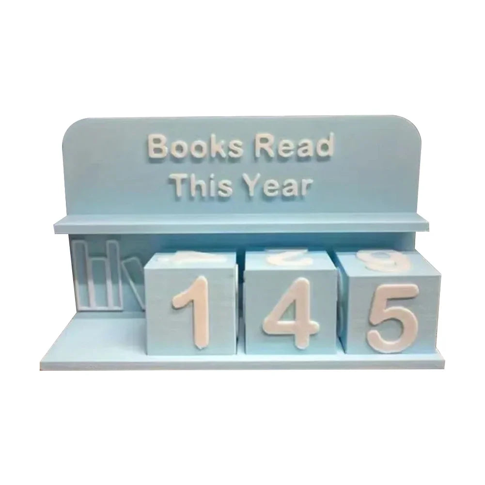 Books Read This Year Book Read Tracker 3D Printed Small Book Counter Wear Resist Library Decor Ornament Sign Up To 999 Books