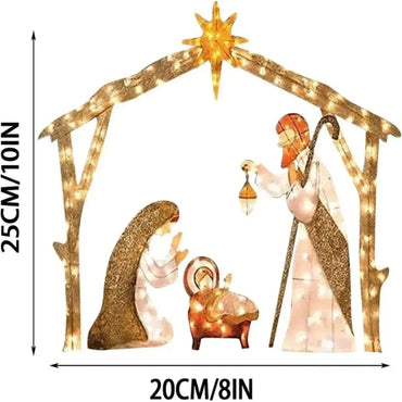 5.5 ft Lighted Outdoor Nativity Scene – Waterproof LED Christmas Yard Decor for Holiday and Seasonal Display