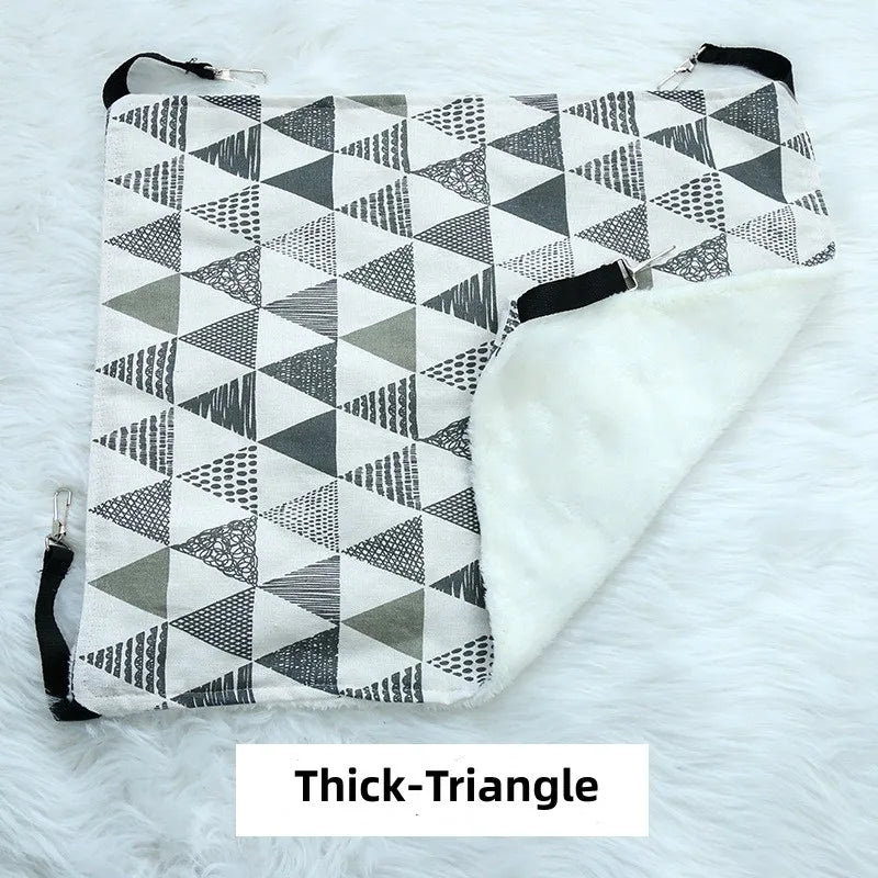 Cat Hanging Hammock with Adjustable Straps Double-Sided Pet Cage Hammock Hanging Bed Resting Sleepy Pad for Small Animals Pets