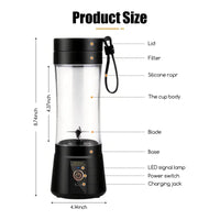 1 wireless portable electric juicer (400ml), juicing cup, vibrating screen, TYPE-C charging mini juicer (6-piece double cup), mu