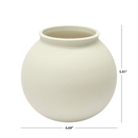 Matte Ceramic Round Vase Decorative Home Décor Soft Minimalist Design Indoor Floral Display 6.69 inch Elegant Centerpiece