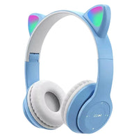 Gaming Headset Glow Light Bluetooth-Compatible Helmets Stereo Bass Over-Ear Headsets Cute Sports Headphones for Kids and Adult