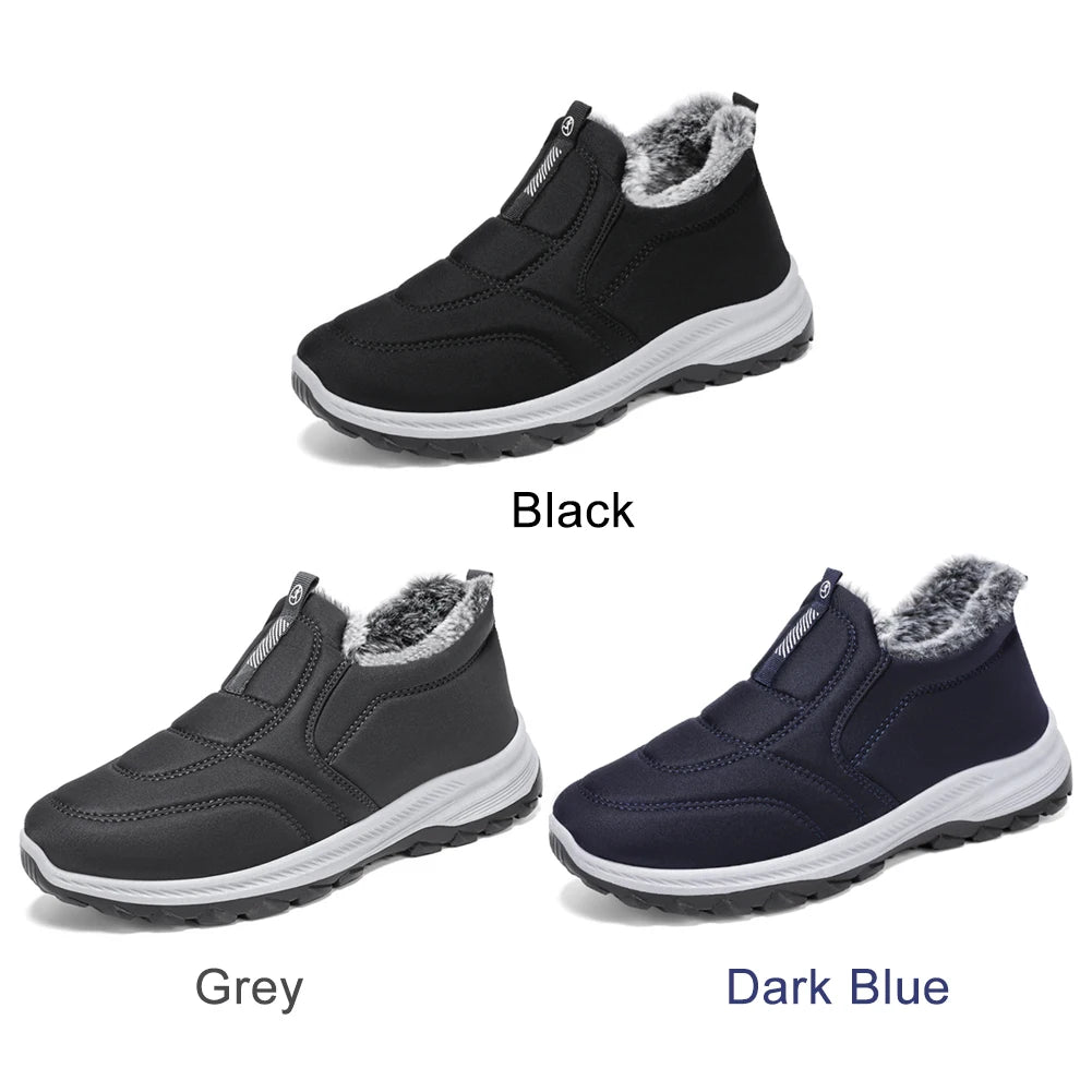 Warm Walking Shoes Lightweight Thermal Ankle Boots Non-slip Slip On Sneakers Winter Thick Fur Shoes for Outdoor Sports