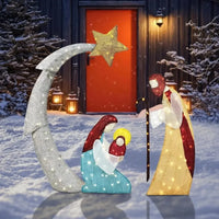 5.5 ft Lighted Outdoor Nativity Scene – Waterproof LED Christmas Yard Decor for Holiday and Seasonal Display