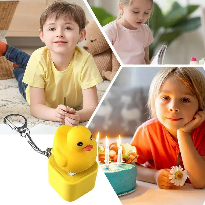 Cute Animal Toys Light Up Keychain Duck Toy Children Entertainment Accessories Finger Exercise Supplies For Nursery