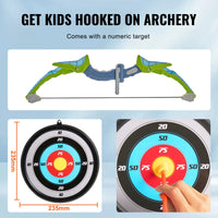 SucceBuy Kids Bow and Arrow Set LED Light Up Archery Toys Set with 10/20 Suction Cup Arrows Target & Quiverfor Kids Ages 4-12