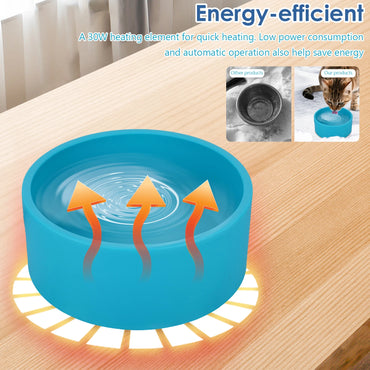Heated Water Bowl 3.2 L/108 Oz Outdoor Thermal Pet Bowl Anti-Freeze Heated Pet Water Dish for Cat Rabbit Chicken Duck Squirrel