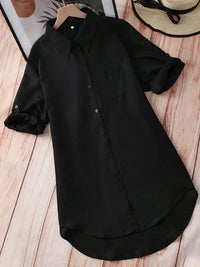 Casual Loose Oversized Shirt Linen Solid Long Shirts Korean Fashion Midi Shirts & Blouses Women Clothing Plus Size Tops
