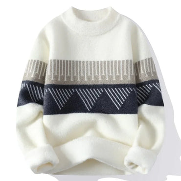Men's Thickened Crew Neck Knitted Sweater Winter Warm Inner Wear T-Shirt round Neck Pullover Casual Spring Autumn Fashion